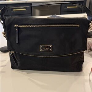 Kate Spade Black Shoulder Bag with Gold Accents
